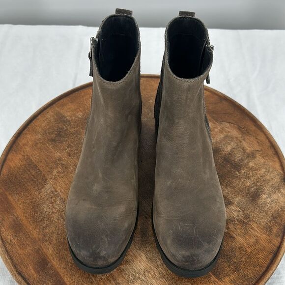 Sorel Boots Womens 8 Emelie Zip Booties Waterproof Brown Leather Suede - Picture 3 of 10